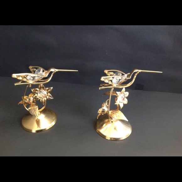 Vintage Austrian Crystal 24K Gold Plated Humming - Picture 4 of 9